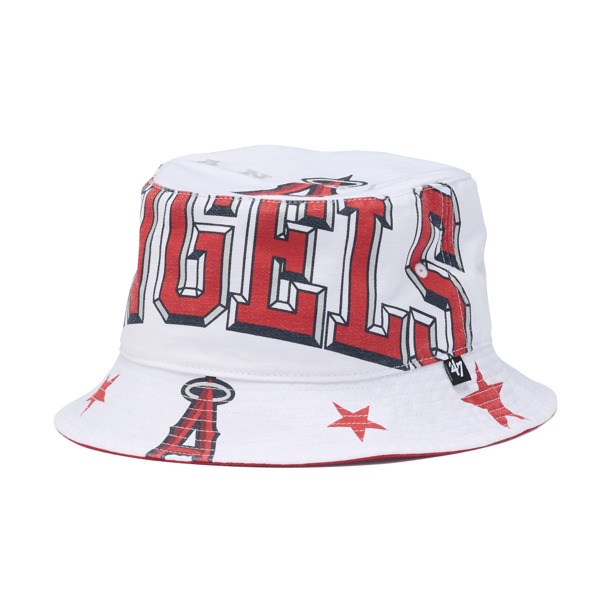 今期:45r ホワイト バケットハット 47 バケットハット ロサンゼルス・エンゼルス TRENDY TEAM ホワイト