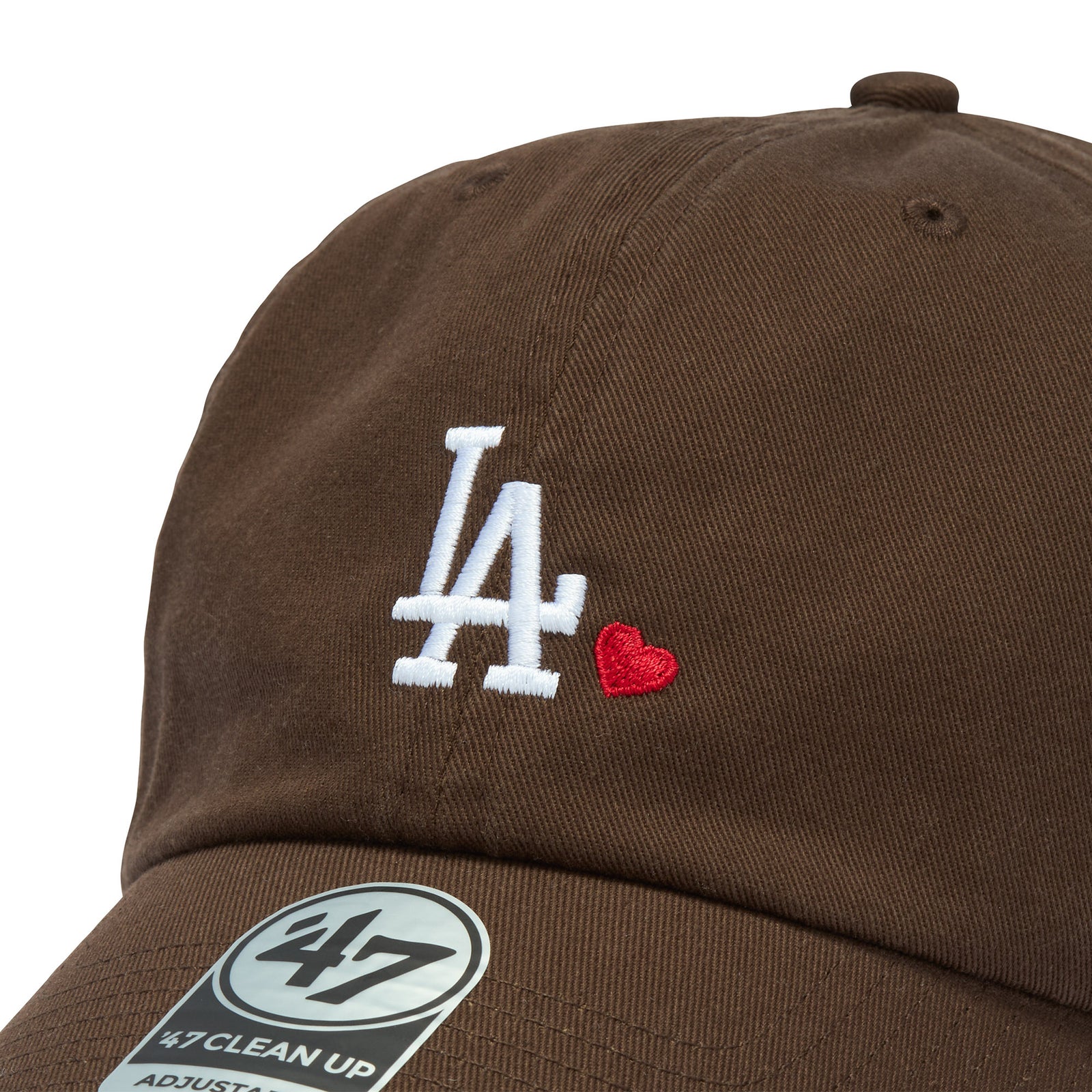 新品47 LA キャップWITH HEARTワンポイントドジャース ブラウン 47 クリーンナップ ロサンゼルス・ドジャース WITH HEART ブラウン