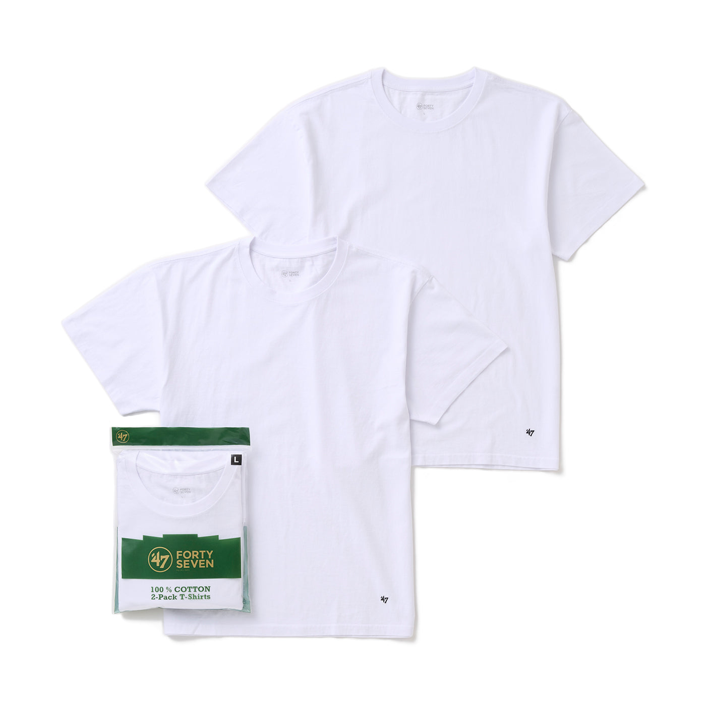47 半袖 パックTシャツ 2枚組 ホワイト 無地 コットン – '47