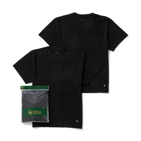 47 半袖 パックTシャツ 2枚組 ブラック 無地 コットン – '47
