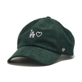 '47 クリーンナップ ロサンゼルス・ドジャース WITH HEART コーデュロイ ベースランナー ダークグリーン ホワイト  | ’47 フォーティーセブン公式オンラインストア