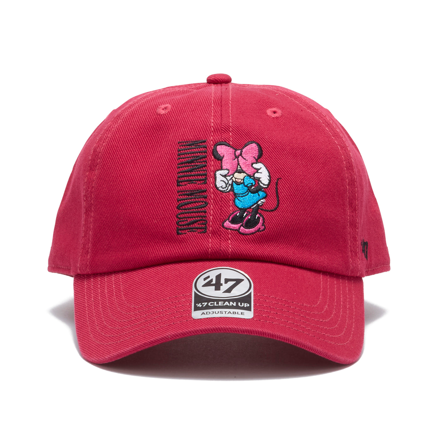 レッドペッパー ディズニー　ミニーマウス 刺繍 スキニーデニムY2K ギャル 47 クリーンナップ ディズニー Disney ミニーマウス ダークレッド