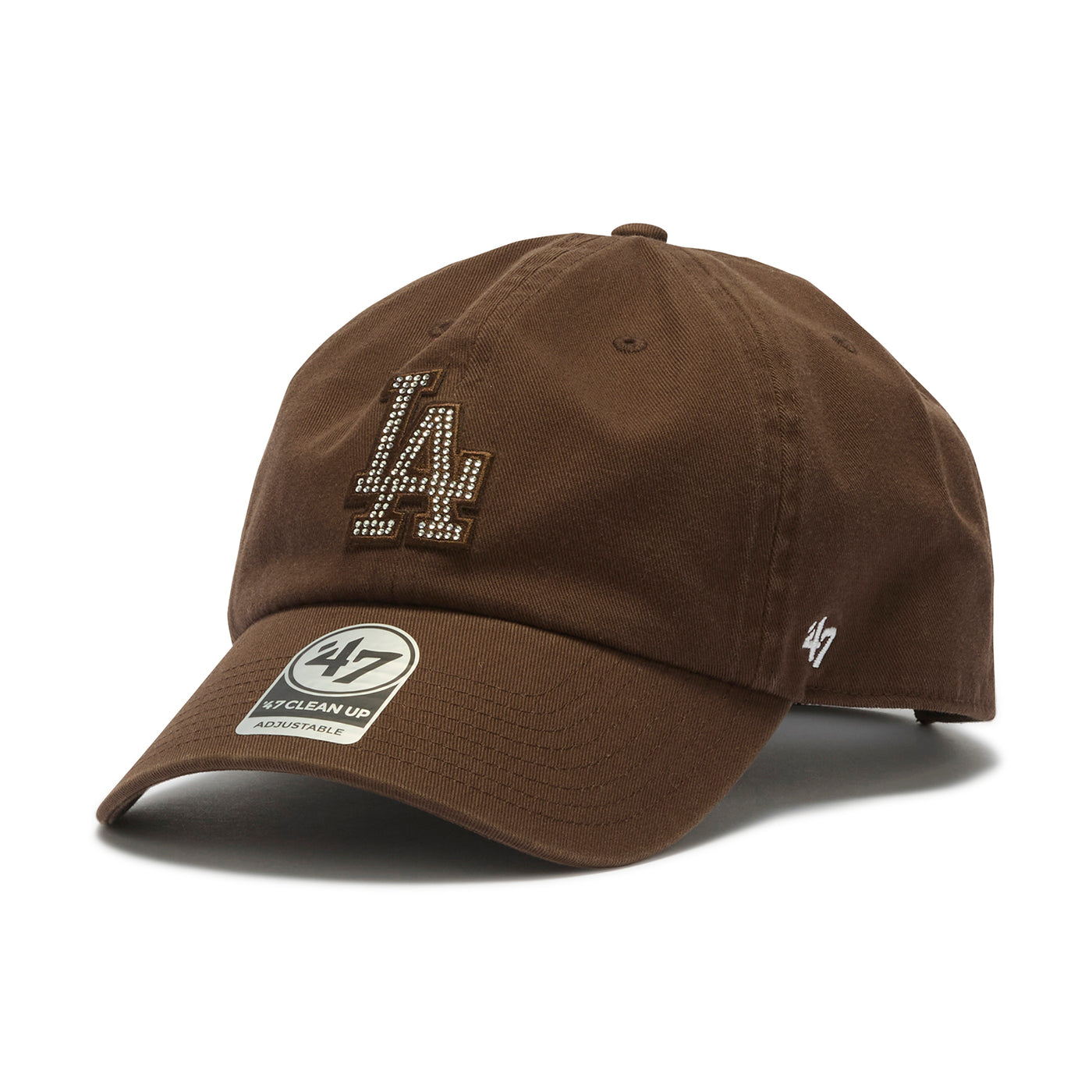 【新品】LA ロゴ ストーン付き ブラウンキャップ 47 クリーンナップ ロサンゼルス・ドジャース RHINESTONE ブラウン