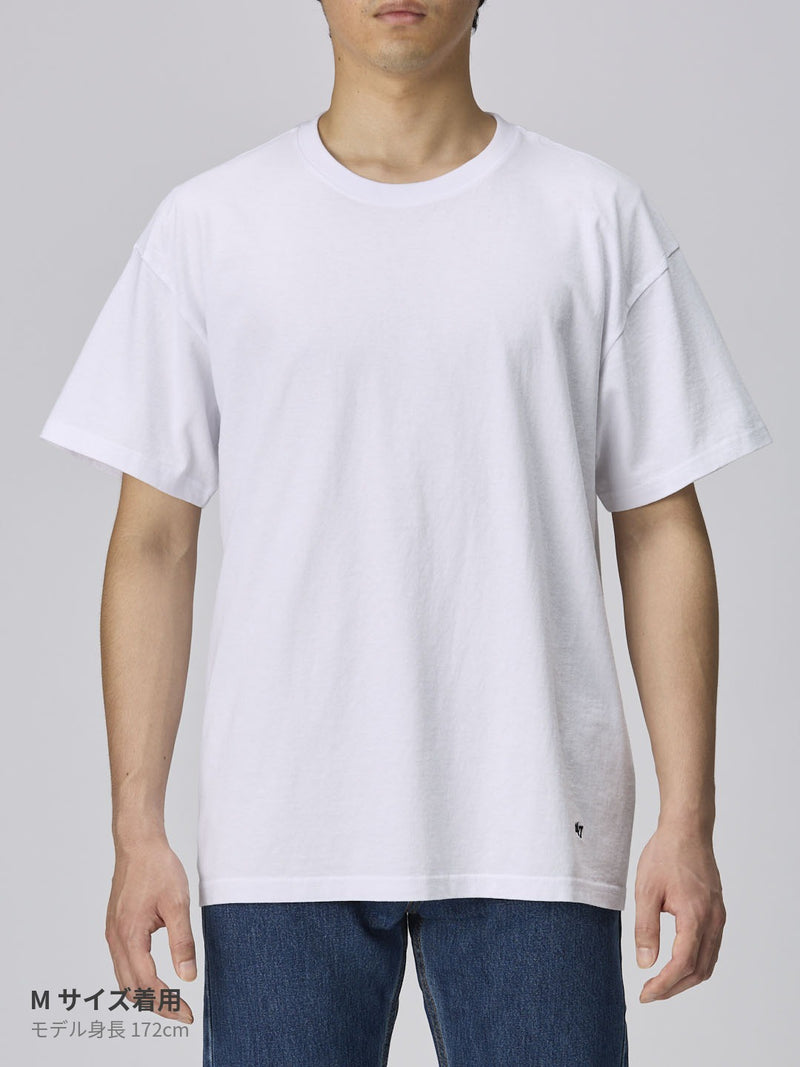 ホワイトコットン半袖Tシャツ 47 半袖 パックTシャツ 2枚組 ホワイト 無地 コットン – '47